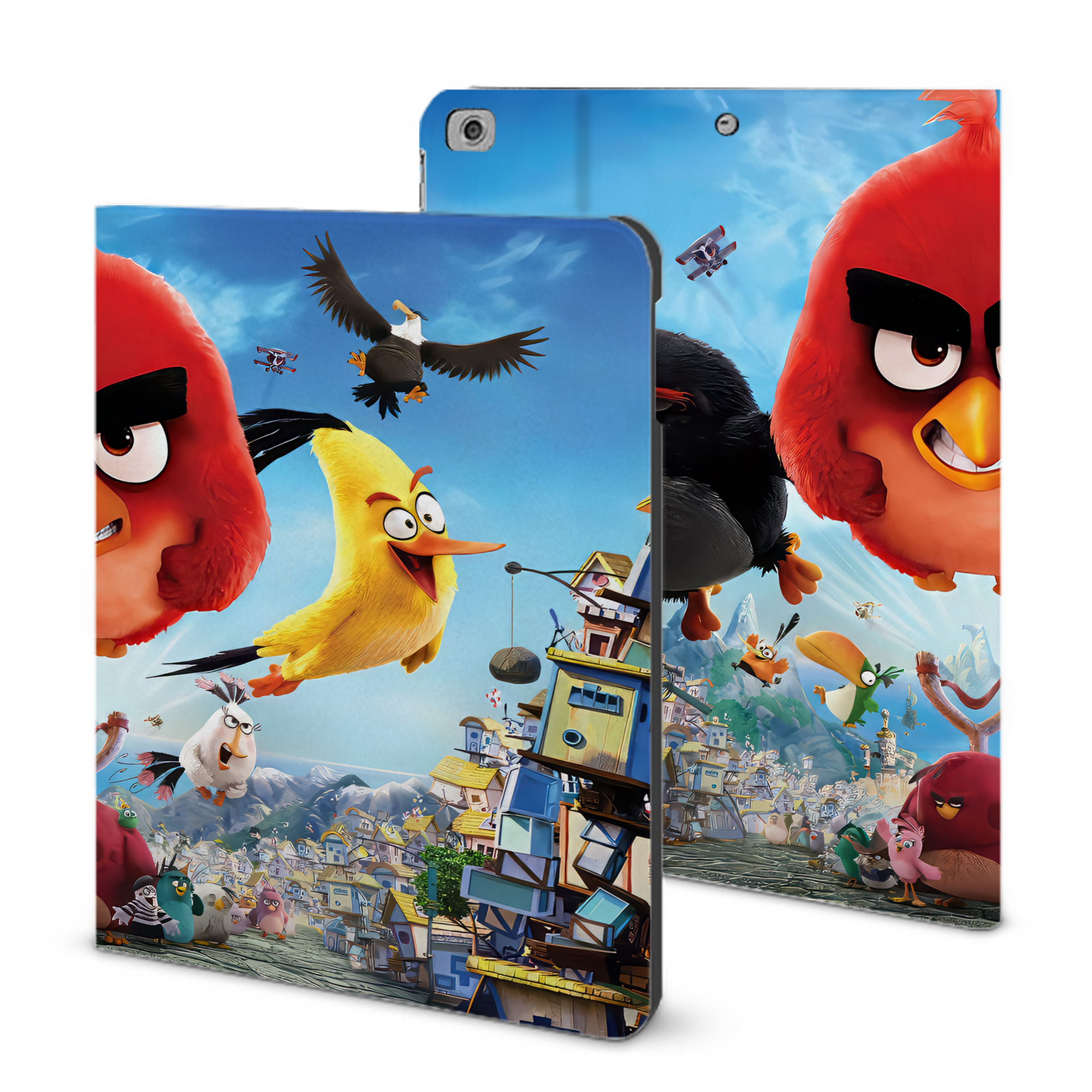 （画像用） Angry Birds アングリーバード IPad ケース ブック型 PUレザー TPU 耐衝撃 軽量 薄型 ペン収納なし 全面保護 IPad 各モデル対応